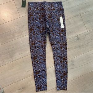 New Wild Fable cotton high waist leggings brown with blue floral design